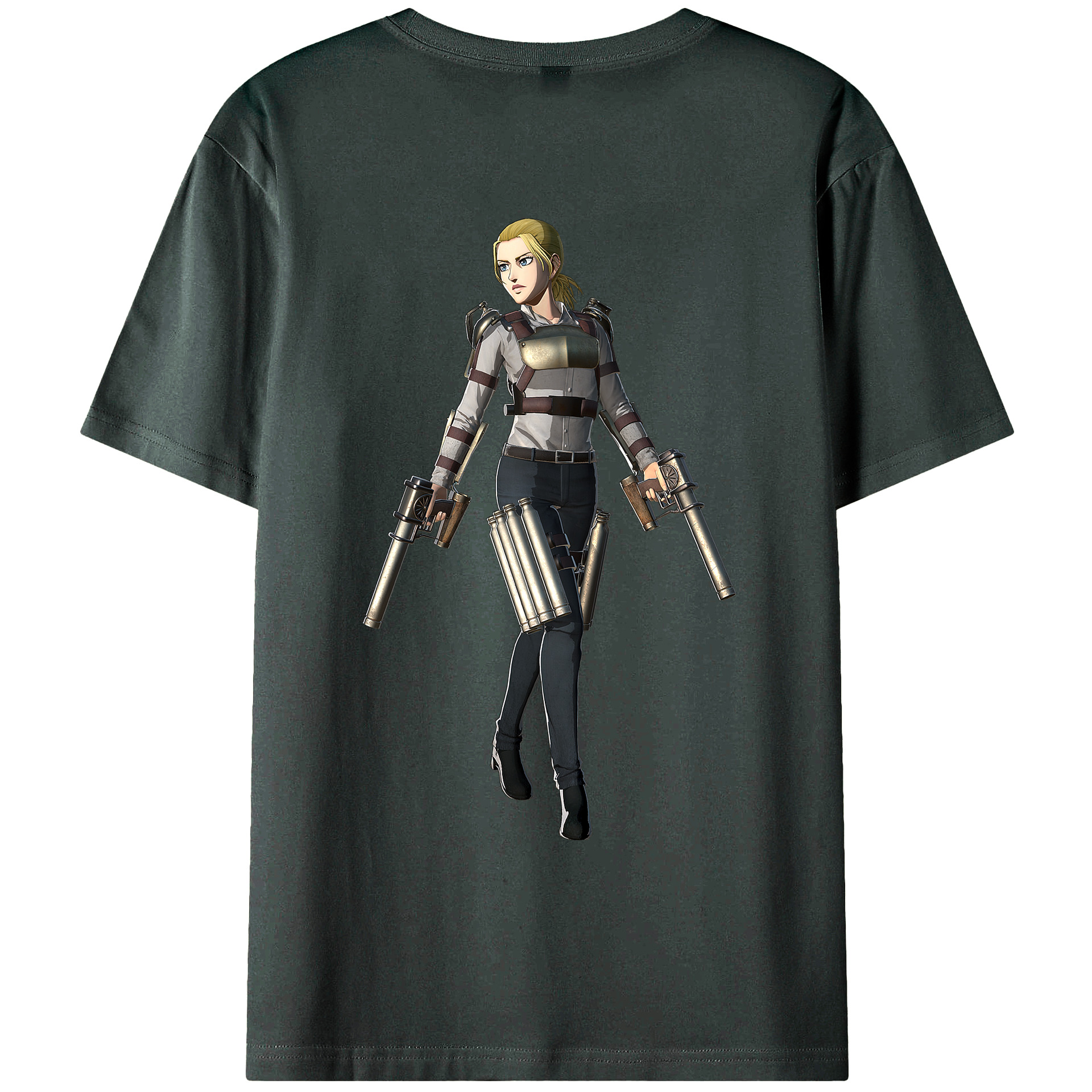 （画像用） 進撃の巨人 Attack on Titan 綿100％ メンズ半袖Tシャツ（バックプリント） 通気性